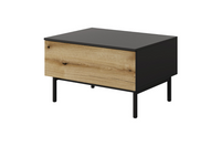 Nowoczesny Stolik Kawowy 1SZ 80 cm Czarny + Dąb Evoke LONG LS