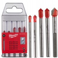 Wiertło wiertła do Gresu szkła 5szt 4 - 8mm. Milwaukee