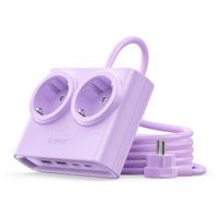 Listwa zasilająca 6w1 AC USB-A USB-C 25W - fioletowa