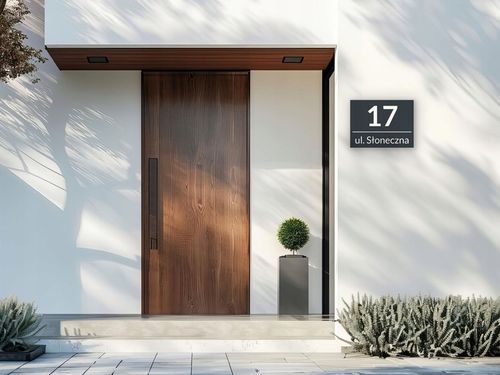 NIERDZEWNY NUMER NA DOM 40x30cm TABLICZKA ADRESOWA ANTRACYT + DYSTANSE na Arena.pl