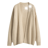 SWETER DAMSKI KARDIGAN BEŻOWY CIEPŁY NARZUTKA