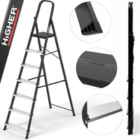 Drabina domowa stalowa jednostronna składana HIGHER 7 stopni 150kg