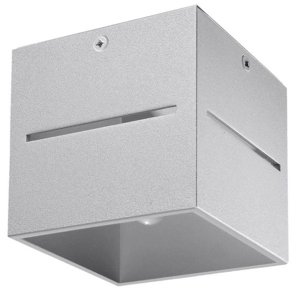 Plafon LAMPA sufitowa SL.0208 kwadratowa OPRAWA metalowa kostka cube szara zdjęcie 1