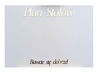 Tablica powitalna 50x70 Plan Stołów Bawcie się dobrze złote lustro