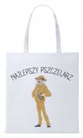 Dla Pszczelarza Na Prezent Torba Eco Biała Shopper Z Nadrukiem Ze Zdjęciem