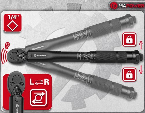 KLUCZ DYNAMOMETRYCZNY DO ROWERU 1/4' 2-24Nm CERTYFIKAT KALIBRACJI Z BLOKADĄ na Arena.pl