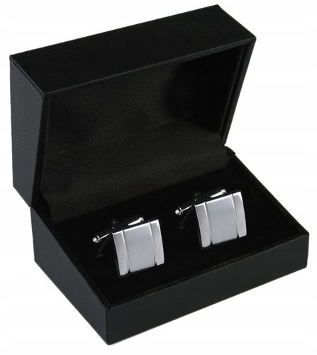 KLASYCZNE SPINKI + PUDEŁKO Metalowe Spinki do Mankietów Koszuli Męskie na Arena.pl