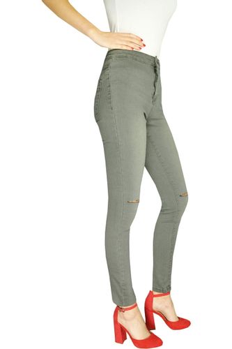 Forever21 Grafitowe Jeansy z Dziurami - 40 / L na Arena.pl