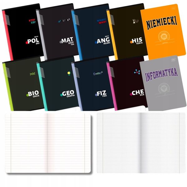 KOMPLET 10 ZESZYTÓW ZE ŚCIĄGĄ A5/60K ŚCIĄGA KOLOROWA 60 KARTEK KLASA 7-8 zdjęcie 1