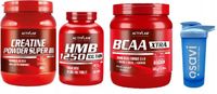 ZESTAW NA PRZYROST MIĘŚNI SZYBKA RZEŹBA HMB KREATYNA BCAA SHAKER SIŁOWNIA