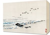 Obraz 40x30cm Beach Scenery, Kōno Bairei Japoński Vintage do Salonu