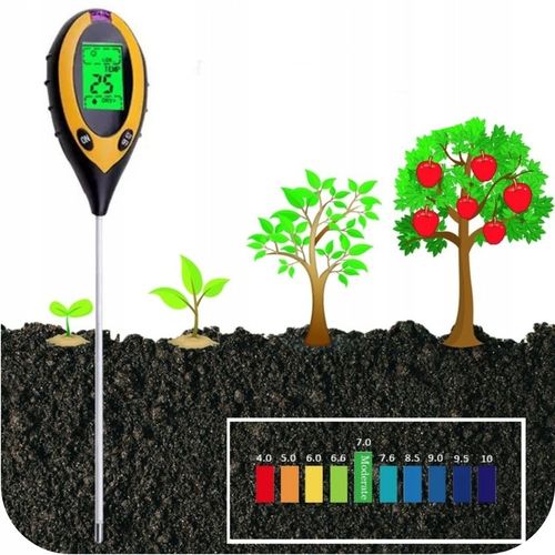 KWASOMIERZ GLEBOWY 4w1 MIERNIK DO GLEBY PH WILGONOŚĆ ZIEMI TESTER OGRODOWY na Arena.pl