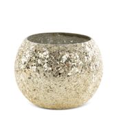 Świecznik dekoracyjny 14x10 cm złote szkło glamour akcent