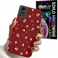 ETUI DO MOTOROLA MOTO E14 - ŚWIĄTECZNE WZORY CHOINKA + SZKŁO