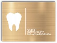 nadruk UV dibond TABLICZKA 40x30 lekarska LOGO GABINET DENTYSTA NAZWA