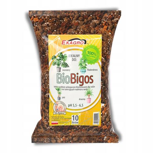10L Bio Bigos Lekkie Uniwersalne Podłoże Ziemia do Kwiatów Monstery na Arena.pl