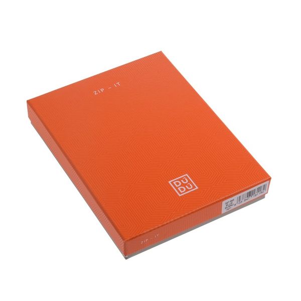 SUPER cienki skórzany portfel męski DuDu® Zip-It, 597-665 pomarańczowy na Arena.pl