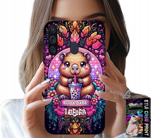 ETUI DO SAMSUNG GALAXY A21 - SŁODKA KAPIBARA Z SZEJKIEM, SUPER WZORY na Arena.pl