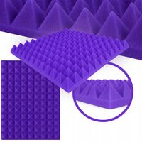 MATA GĄBKA PIANKA AKUSTYCZNA 50x50x4 - wygłuszająca - PIRAMIDKA