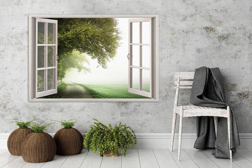 Deco Panel, Okno - zamglone drzewo 60x40 na Arena.pl