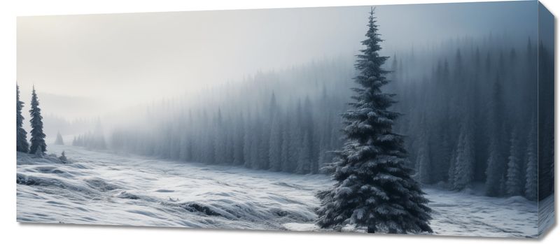 Obraz 90x40cm Samotna Choinka zdjęcie 1