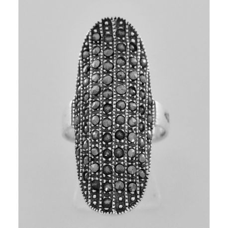 OGROMNY PIERŚCIONEK Z MARKAZYTAMI PRÓBA SREBRA 925 na Arena.pl