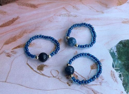 PIERŚCIONEK Z AGATEM TURMALINOWYM KORALIKI INDYGO na Arena.pl