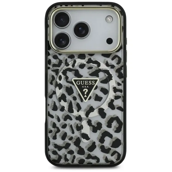 Etui Guess MagSafe do iPhone 17 Pro Leopard Glitter Black zdjęcie 9