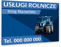 nadruk UV TABLICZKA reklamowa aluminiowa USŁUGI ROLNICZE dibond 40x30 cm