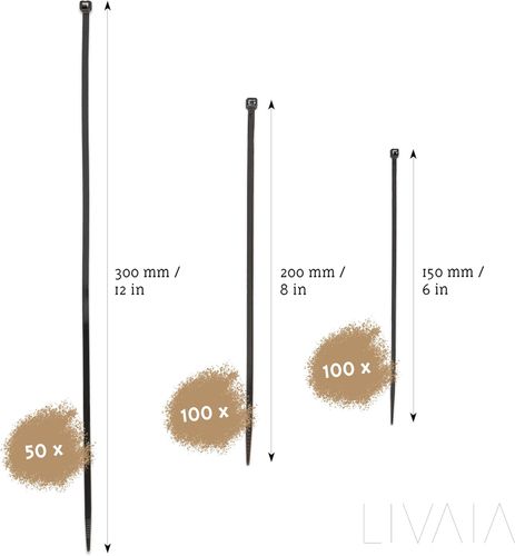 LIVAIA Zestaw Czarnych Trytytek 3 Rozmiary 250 Sztuk na Arena.pl