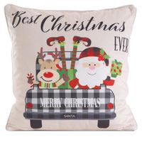 Poszewka świąteczna 45x45 cm czerwona welwet Merry Christmas dekoracyjna