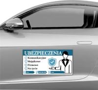 MAGNES na samochód auto MATA MAGNETYCZNA REKLAMA 30x60 CM UBEZPIECZENIA