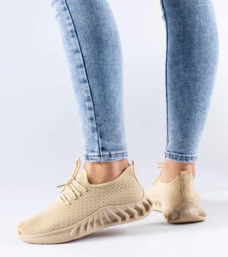 Beżowe materiałowe sneakersy Derek 39 na Arena.pl