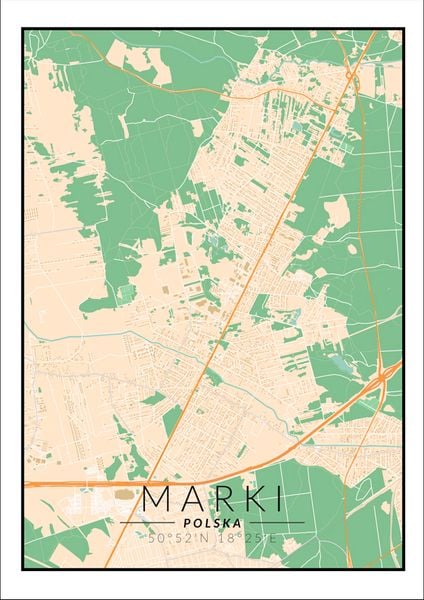 Marki mapa kolorowa - plakat 70x100 cm zdjęcie 1