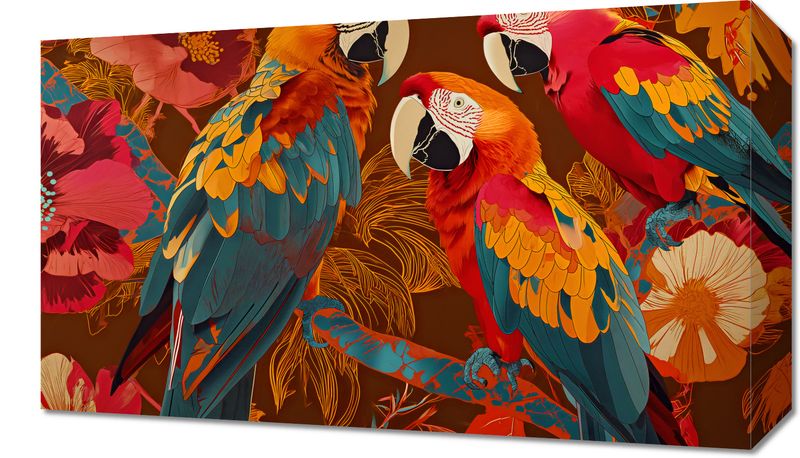 Obraz 50x30cm Kolorowe Ary zdjęcie 1