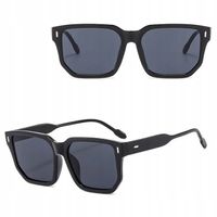 OKULARY PRZECIWSŁONECZNE prostokątne filtr UV400 damskie męski ETUI ŚCIERKA