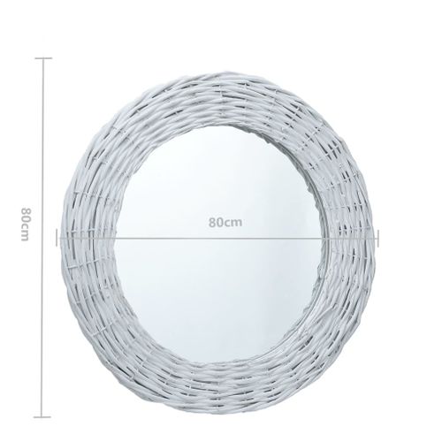 Lustro białe 80cm wiklinowe VidaXL na Arena.pl
