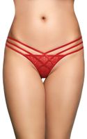 koronkowe stringi z diamencikami softline czerwone m/l