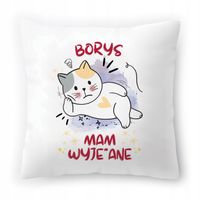 Poduszka Dla Borysa Na Urodziny Ze Zdjęciem Na Prezent Biała 40X40 Cm