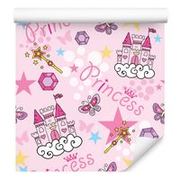 Tapeta dla dziewczynki zamki motyle gwiazdy bajka