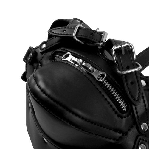 head harness with zip up mouth and lock   black na Arena.pl