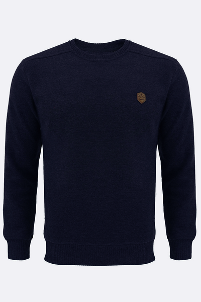 Sweter ze skórką Arsen granatowy Rozmiar - L zdjęcie 1