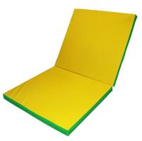 Materac gimnastyczny Gamma 200x100x10 cm składany dwuczęściowy zielono-żółty