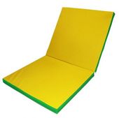 Materac gimnastyczny Gamma 200x100x10 cm składany dwuczęściowy zielono-żółty