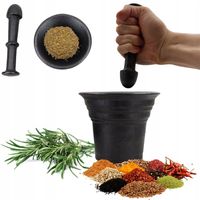 MOŹDZIERZ ŻELIWNY KUCHENNY Z TŁUCZKIEM DO PRZYPRAW ZIÓŁ TŁUCZEK UBIJAK