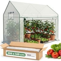 Szklarnia ogrodowa foliowa domek 1 drzwi 2 okna Biała 200x140x200 cm