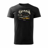 Koszulka z samochodem Skoda 120 125 130 PRL legend męska czarna REGULAR XL
