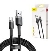 Baseus kabel Cafule USB - USB-C 2A 3m szary oplot