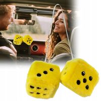 DUŻE KOSTKI PLUSZOWE DO SAMOCHODU ZAWIESZKA NA LUSTERKO PRZYSSAWKA