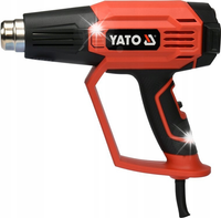 YATO OPALARKA ELEKTRYCZNA ZGRZEWARKA 1600W LCD 650°C 2 BIEGI +5 DYSZ PAMIĘĆ